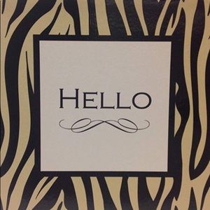 Zebra Print Hello Cards Tan Envelopes (12)